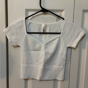 Nikibiki White Ribbed Crop Top